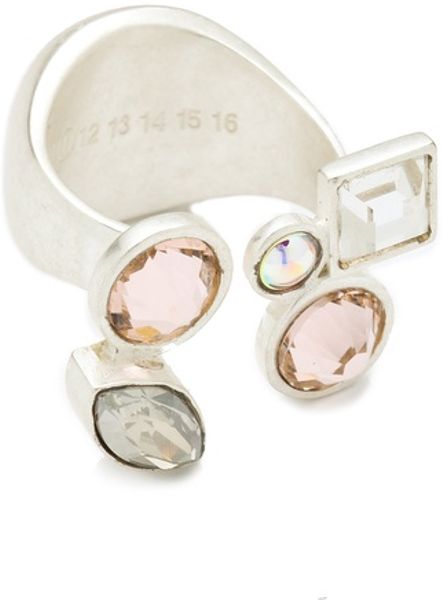 Maison Martin Margiela Palms Of Jewels Ring in Silver - Lyst