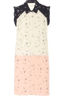 Marni People Print Silk Crepe And Cotton Dress - Lyst