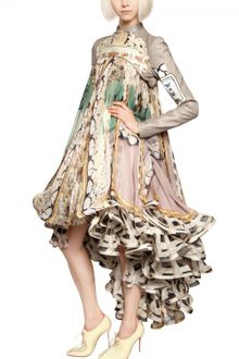 Mary Katrantzou Printed Nappa On Silk Chiffon Dress - Lyst