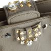 Miu Miu Crystal Embellished Studded Leather Tote in Gray (taupe) - Lyst