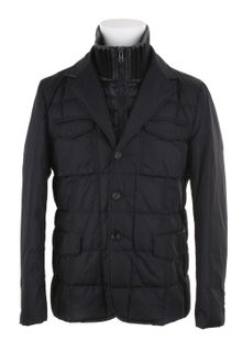 Moncler 3button Blazer Down Jacket in Navy Polyamide Fibers - Lyst