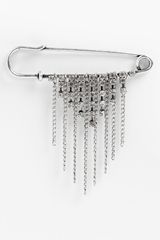 Natasha Couture Burnished Safety Pin Brooch