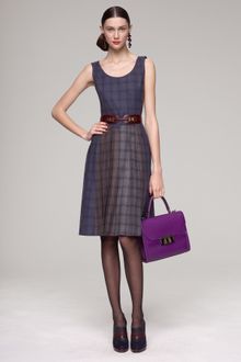 Oscar de la Renta Plaid Dress - Lyst