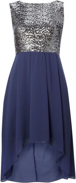 Tfnc Sequin Sarah High Low Dress in Blue (mauve) - Lyst