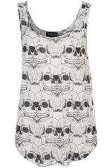 Topshop All Over Skull Crop Vest