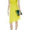Valentino Accordionpleated Silkchiffon Dress in Yellow (chartreuse) - Lyst