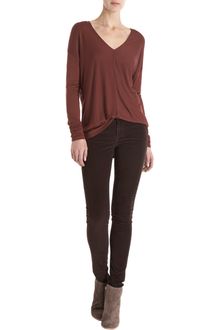 Vince Double V-Neck Long Sleeve Tee - Lyst