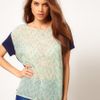 Asos Collection  Top with Flamingo Woven Front in Blue (multi) - Lyst