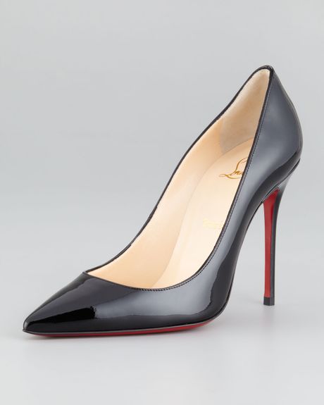 Christian Louboutin Decollete Patent Leather Stiletto Pump in Black - Lyst