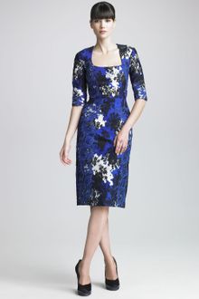 Erdem Sophia Elbowsleeve Lace Applique Dress - Lyst