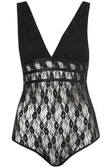 Topshop Lace V -Neck Body - Lyst