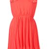 Topshop Pocket Pleat Dress in Pink (coral) - Lyst