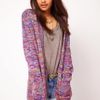 Asos Collection Asos Boyfriend Cardigan in Bright Fleck Yarn in Purple (multi) - Lyst