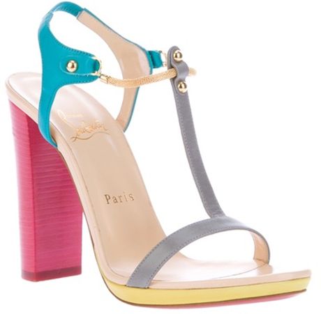 Christian Louboutin Colour Block Sandal in Blue - Lyst