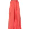 Gucci Belted Silk Chiffon Strapless Gown in Red (coral) - Lyst