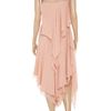 Halston Heritage Ruffled Silk Crepe And Chiffon Dress in Pink (rose) - Lyst