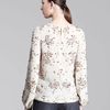 Lela Rose Beaded Chiffon Blouse in White (ivory) - Lyst