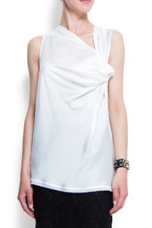 Mango Draped Top - Lyst