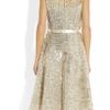 Oscar De La Renta Embellished Tulle Dress in Silver (champagne) - Lyst