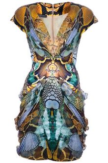 Alexander Mcqueen Archive Snakeskin Print Dress - Lyst