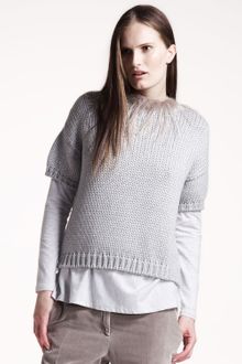 Brunello Cucinelli Short sleeve Metallic Sweater - Lyst