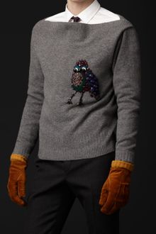 Burberry Prorsum Sparrow Detail Wool Cashmere Sweater - Lyst