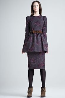 Burberry Prorsum Floralprint Peplum Dress - Lyst