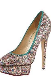 Charlotte Olympia Priscilla Glitter Platform Pump Multicolor - Lyst