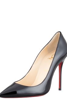 Christian Louboutin Decollete Patent Leather Stiletto Red Sole Pump - Lyst
