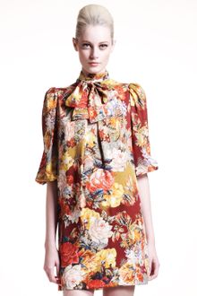Dolce & Gabbana Floral Print Charmeuse Dress - Lyst