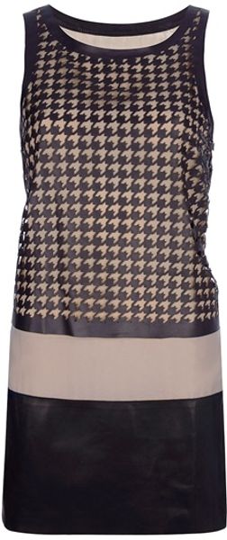 Dsquared2 Leather Blend Dress in Black - Lyst