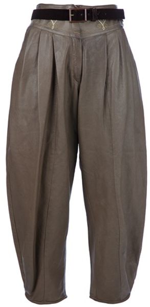 Gianni Versace Vintage Cropped Leather Pantaloons - Lyst