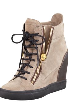 Giuseppe Zanotti Suede Wedge Sneaker - Lyst