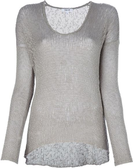 Helmut Lang Knit Sweater in Gray (taupe) - Lyst