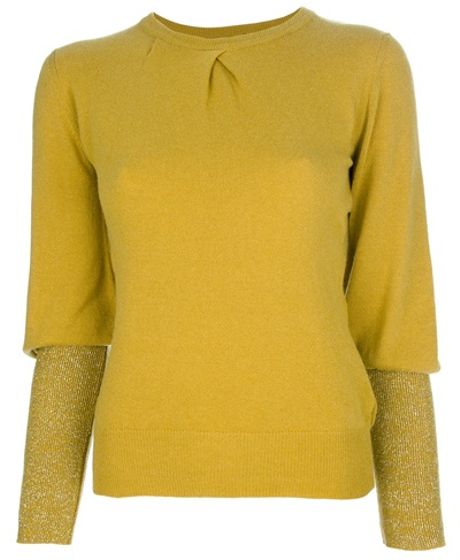 Jo No Fui Long Cuff Sweater in Yellow (mustard) - Lyst
