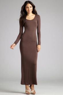 Maison Martin Margiela Chocolate Jersey Long Sleeve Maxi Dress - Lyst