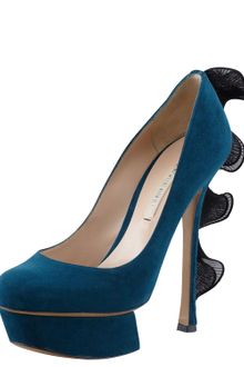 Nicholas Kirkwood Ruffleback Suede Platform Pump - Lyst