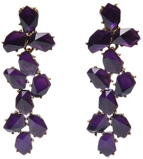 Oscar De La Renta Gemstone Earring in Purple (gold) - Lyst