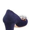 Oscar De La Renta Beaded Flower Lowheel Pump in Blue (navy) - Lyst