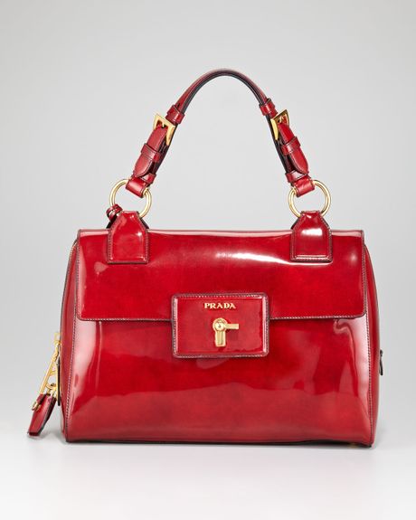 Prada Spazzolato Medium Shoulder Bag in Red - Lyst
