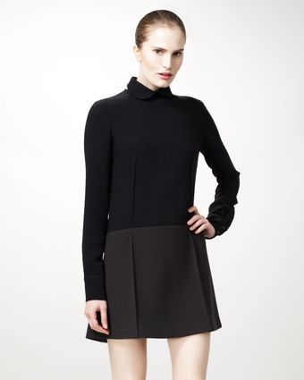 Stella McCartney Detachablecollared Colorblock Dress Black - Lyst