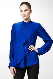 Stella McCartney Drapedfront Silk Blouse - Lyst