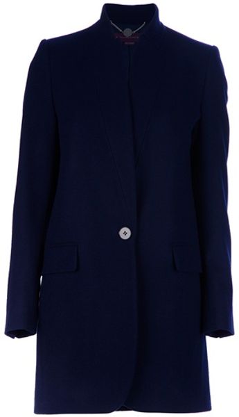 Stella Mccartney Long Coat in Blue - Lyst