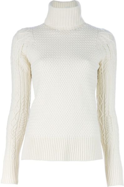 The Row Turtle Neck Sweater in White - Lyst