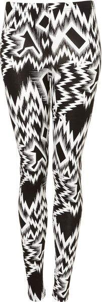 Topshop Aztec Print Legging in Black - Lyst