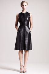 Valentino Embroidered Leather Dress