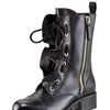 Valentino Ruffled Laceup Biker Boot in Black - Lyst