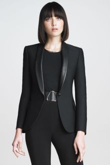 Yves Saint Laurent Leather Collar Blazer - Lyst