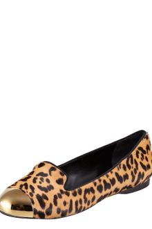 Yves Saint Laurent Metallic Captoe Leopard Print Calf Hair Loafer - Lyst
