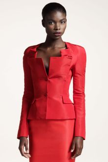 Zac Posen Silk Faille Jacket - Lyst